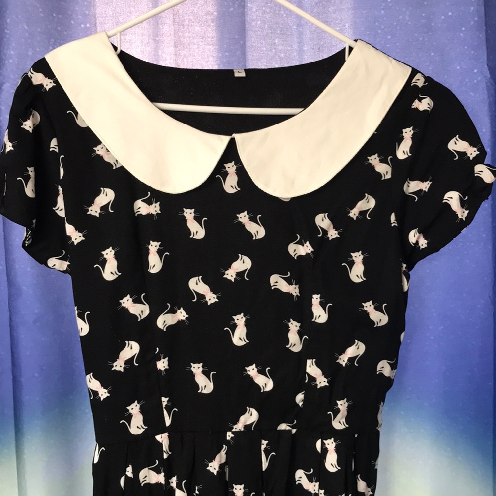 Kitty cat Peter Pan collar dress